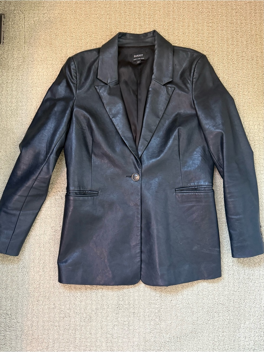 Bardot Black Faux Leather Blazer Jacket